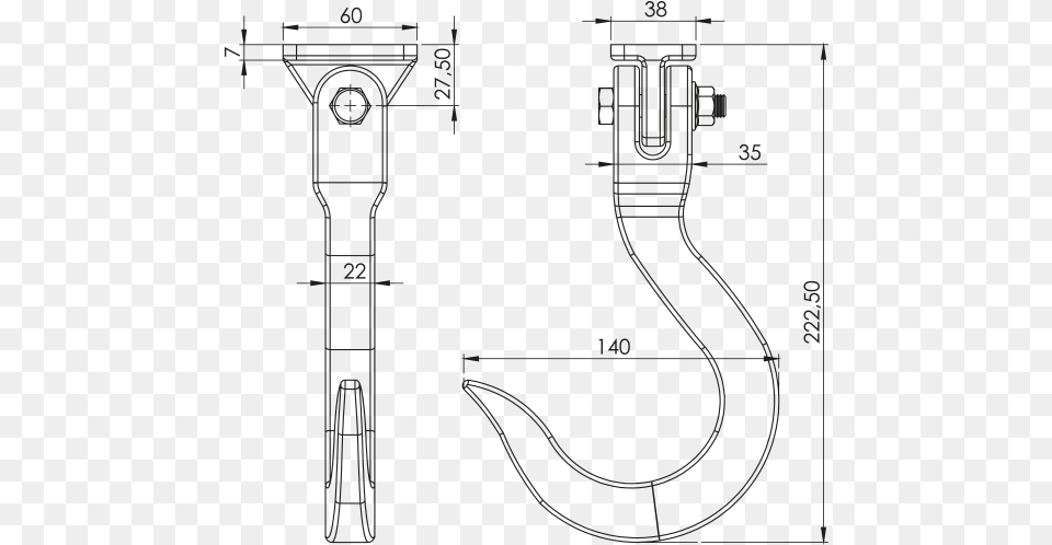 Meat Hook Technical Drawing, Cad Diagram, Diagram Png Image