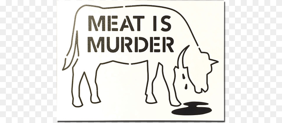 Meat Is Murder Stencil, Animal, Bull, Mammal, Cattle Free Png Download