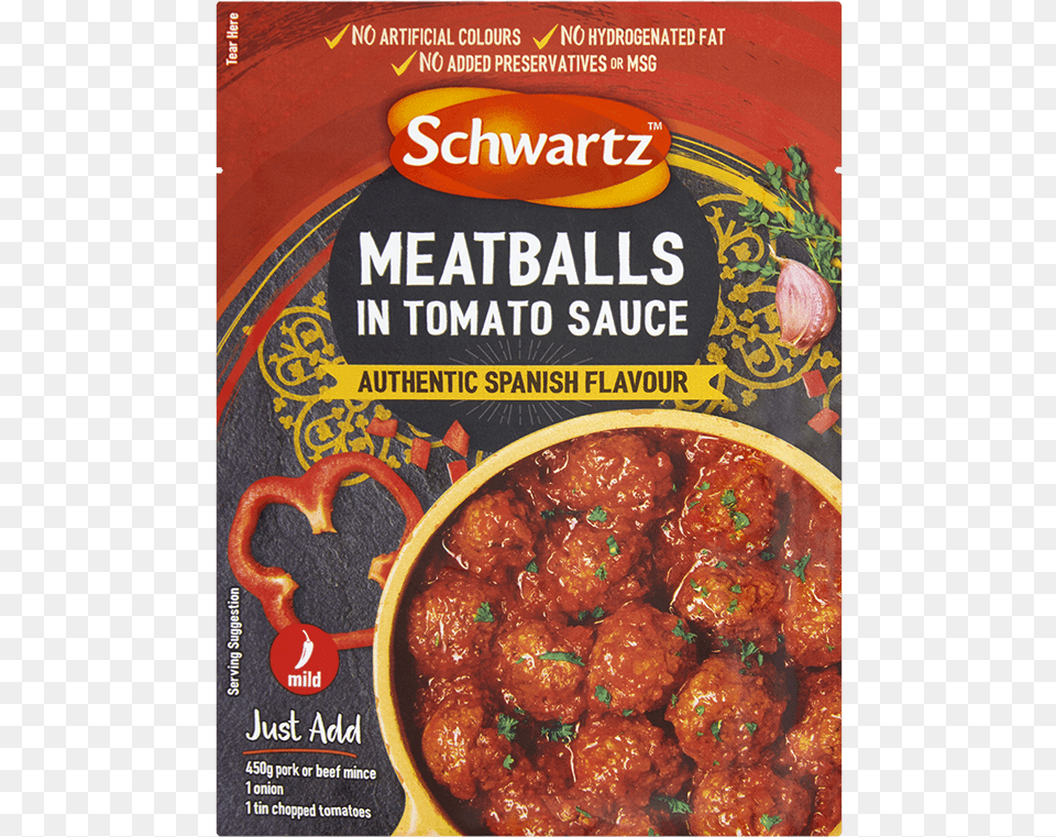 Meatballs Schwartz Spanish Meatballs In Tomato Sauce, Advertisement, Food, Meat, Meatball Free Transparent Png
