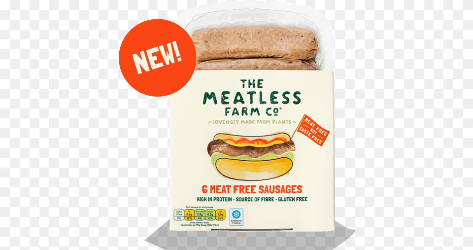 Meatless Farm Meat Sausages, Food, Bread, Hot Dog Free Png