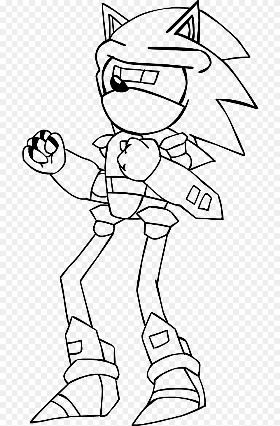 Mecha Sonic Cartoon, Gray Free Png