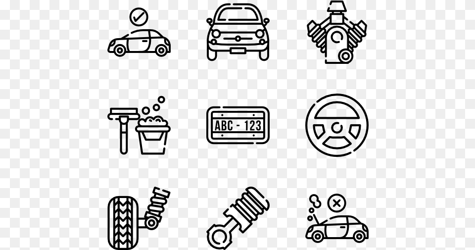 Mechanic Elements Hand Drawn Social Media Icons, Gray Png