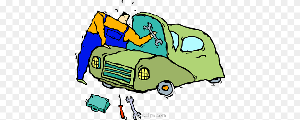 Mechanic Fixing A Car Royalty Vector Clip Art Illustration, Baby, Person Free Png Download