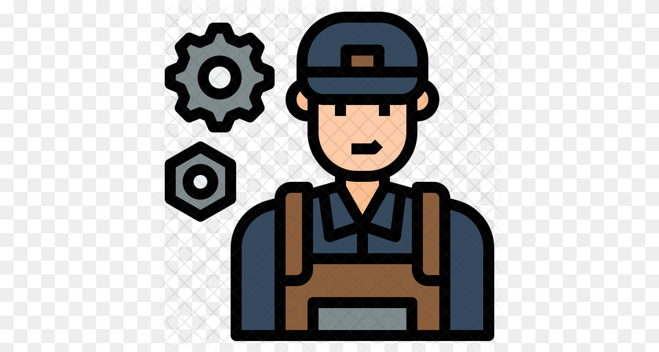 Mechanic Icon Blue Technician Icon, People, Person, Face, Head Free Png