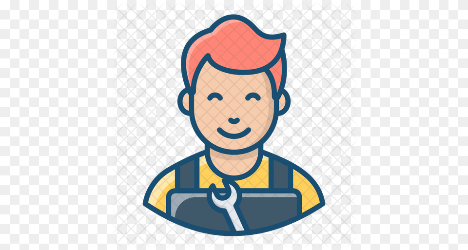Mechanic Icon Line Of Watchman, People, Person, Face, Head Png