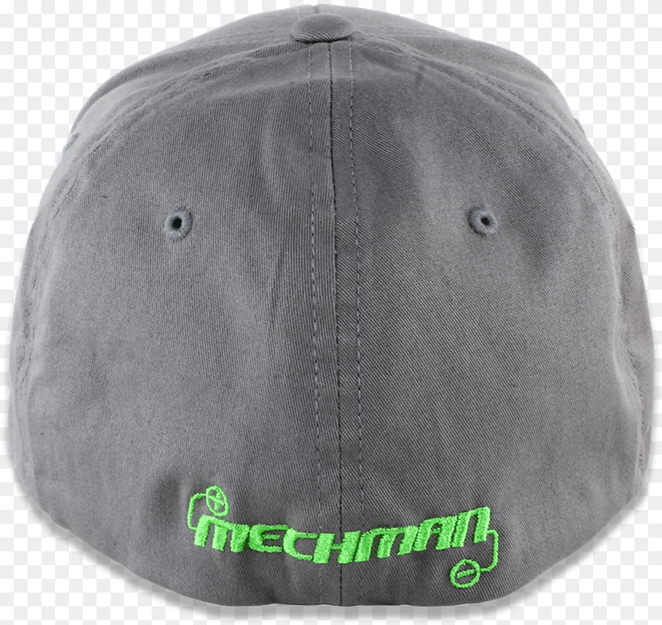 Mechman Embroidered Gray Flexfit Fitted Hat Curved Baseball Cap, Baseball Cap, Clothing, Person Png Image