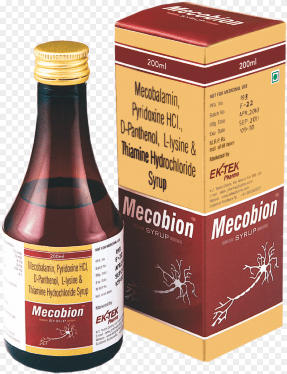Mecobin Syrup Ek Tek Pharma, Food, Seasoning, Ketchup Free Png