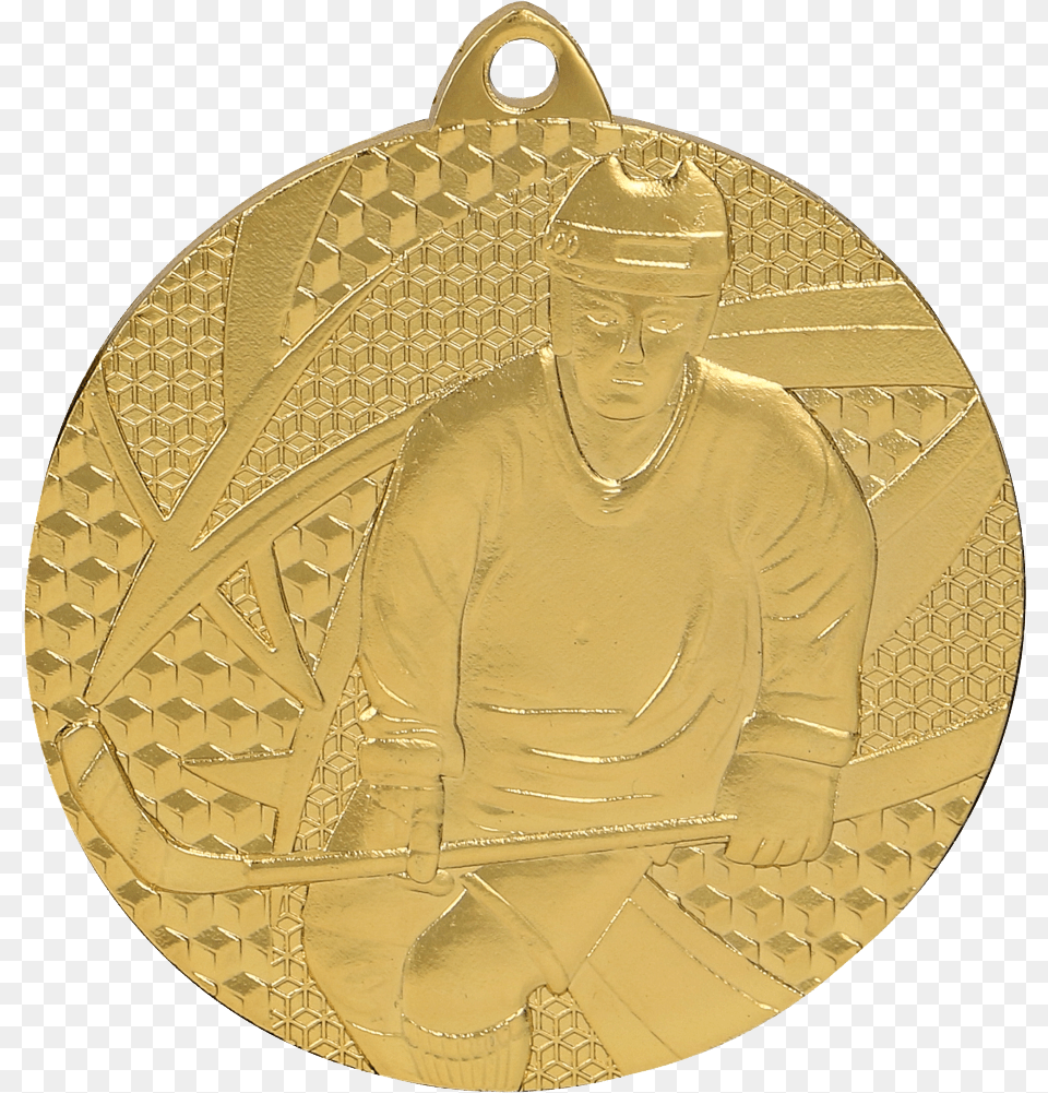 Medal 50 Mm Hockey 1st Place Gold Medal Zoty, Adult, Gold Medal, Male, Man Free Png Download
