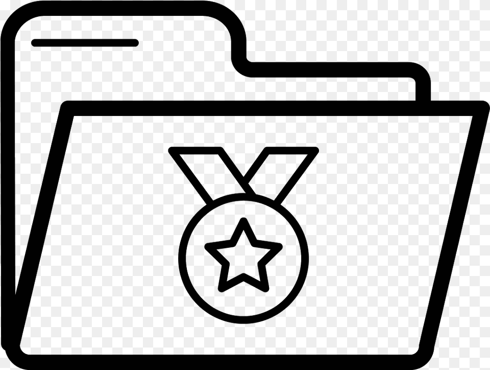 Medal And Certificate Folder Icon Super Stars, Gray Png