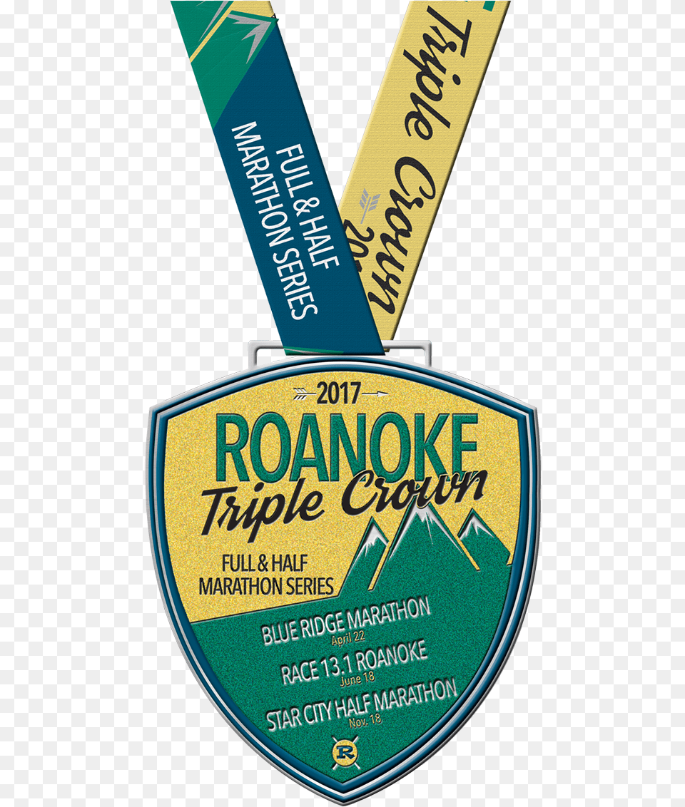 Medal Blue Ridge Half Marathon Medal, Gold, Logo Png Image