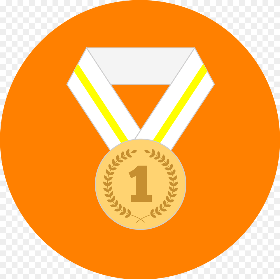 Medal Icon Food Awards Icons Money Sign In Orange Vertical, Gold, Gold Medal, Trophy, Disk Png Image