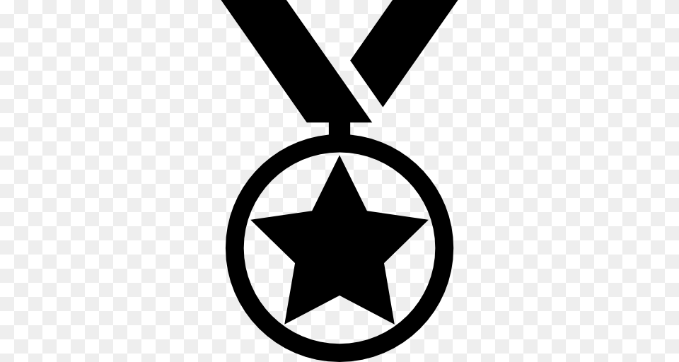 Medal With A Star Hanging Of A Ribbon, Star Symbol, Symbol Free Transparent Png