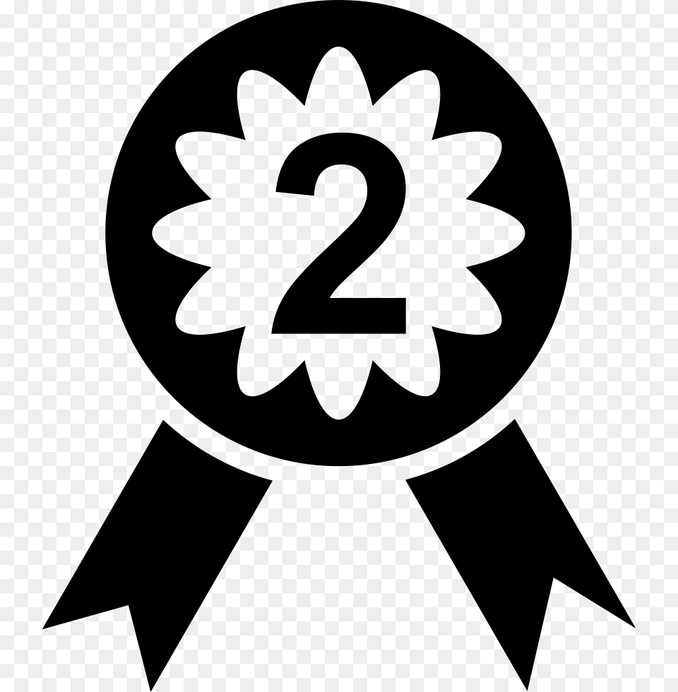 Medal With Number Two Second Place Icon, Stencil, Symbol, Logo, Animal Free Png Download
