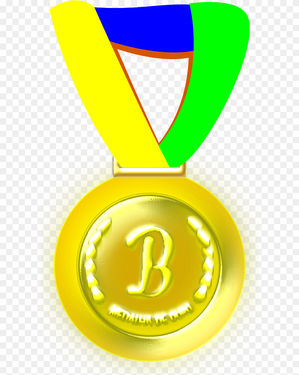 Medalha Brasil, Gold, Gold Medal, Trophy Free Png Download