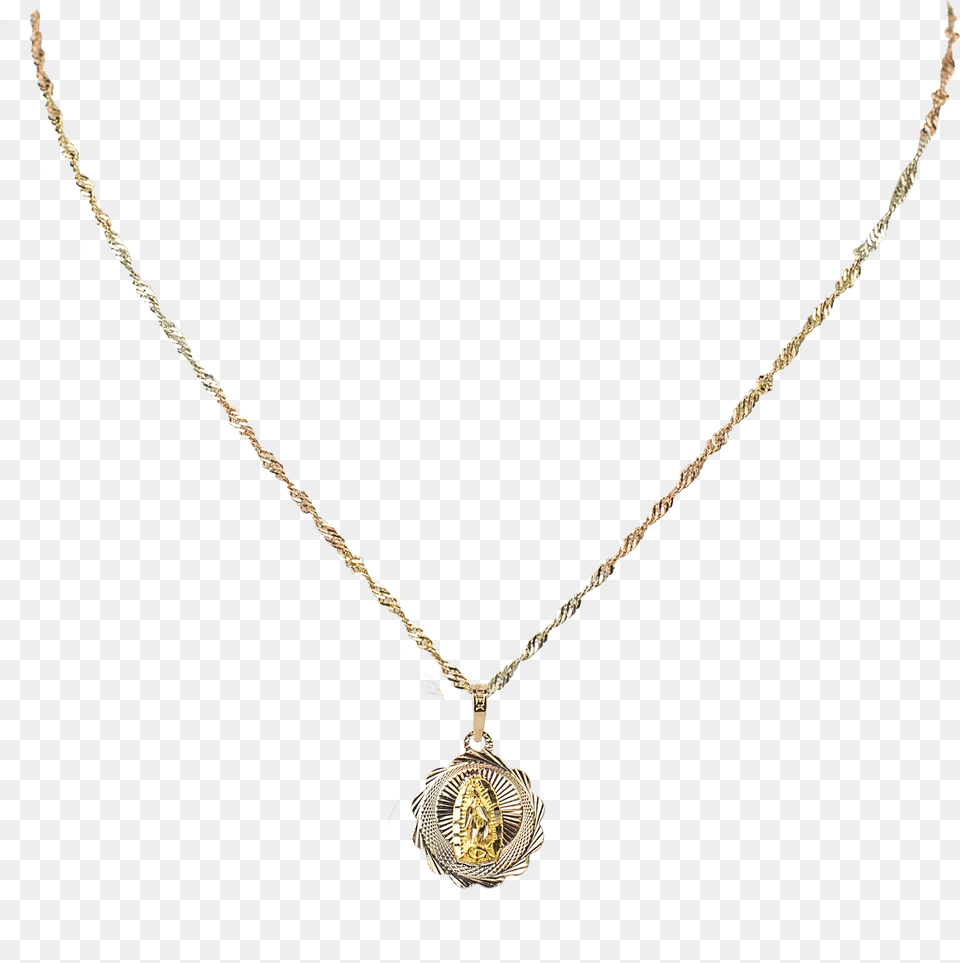 Medalla Redonda Flor Virgen De Guadalupe Necklace, Accessories, Jewelry, Diamond, Gemstone Png Image