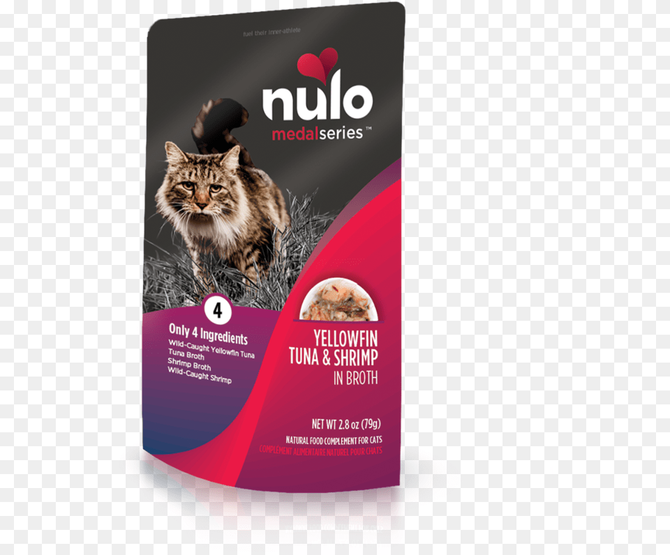 Medalseries Yellowfin Tuna Amp Shrimp In Broth Recipe Nulo 4 Cat Pouches, Advertisement, Poster, Mammal, Animal Free Png Download