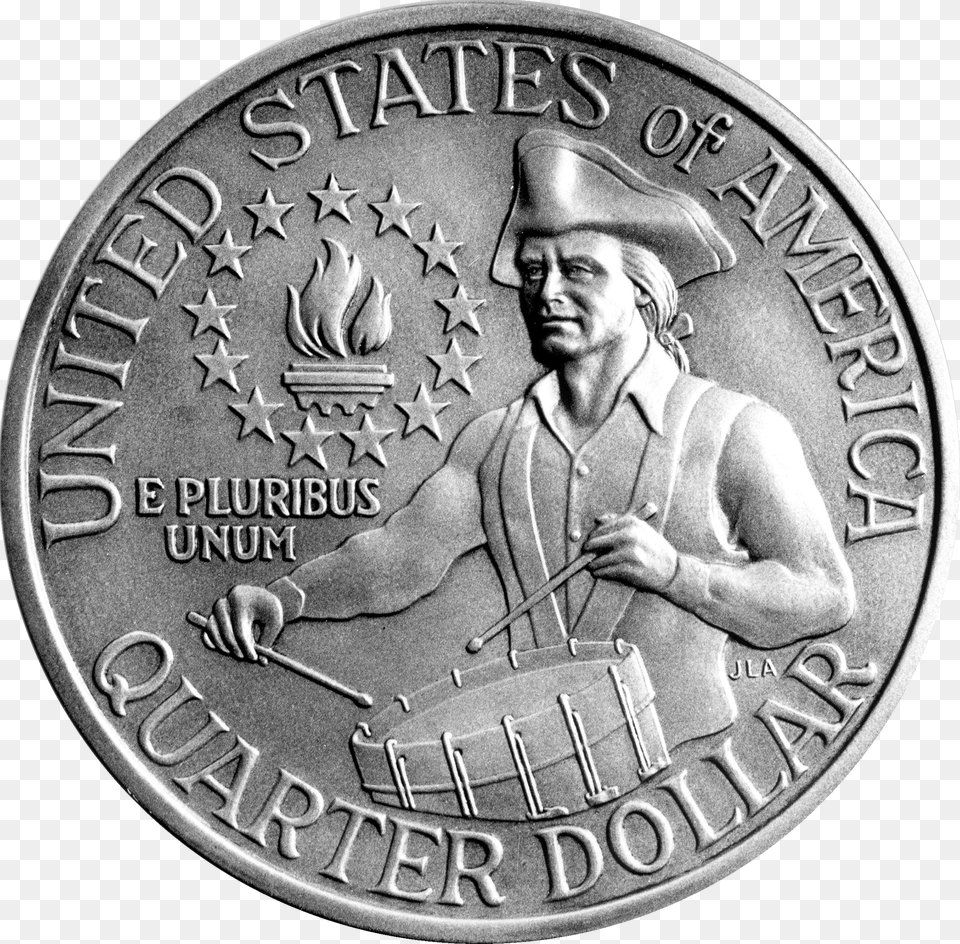 Medalsilver Medal Bicentennial Quarter Value, Adult, Coin, Male, Man Free Png Download