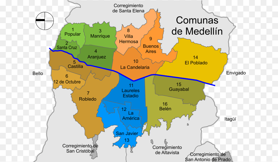 Medelln Colombia City Guide Comunas De Medellin Mapa, Atlas, Chart, Diagram, Map Free Png Download