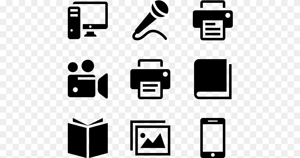 Media Art Travel Icons Vector, Gray Free Transparent Png