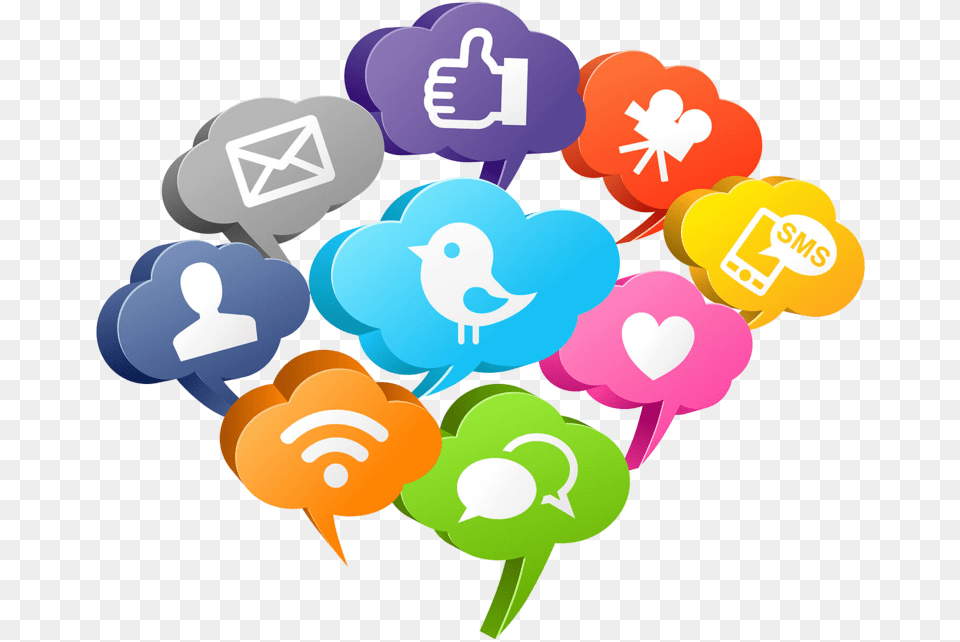Media Marketing Optimization Mass Social Download Hd Social Media Speech Bubble, Balloon, Food, Sweets Free Transparent Png