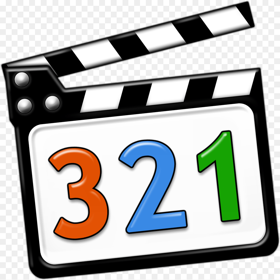 Media Player Classic Mpc No Shadow With Numbers Media Player Classic, Number, Symbol, Text, Clapperboard Png Image