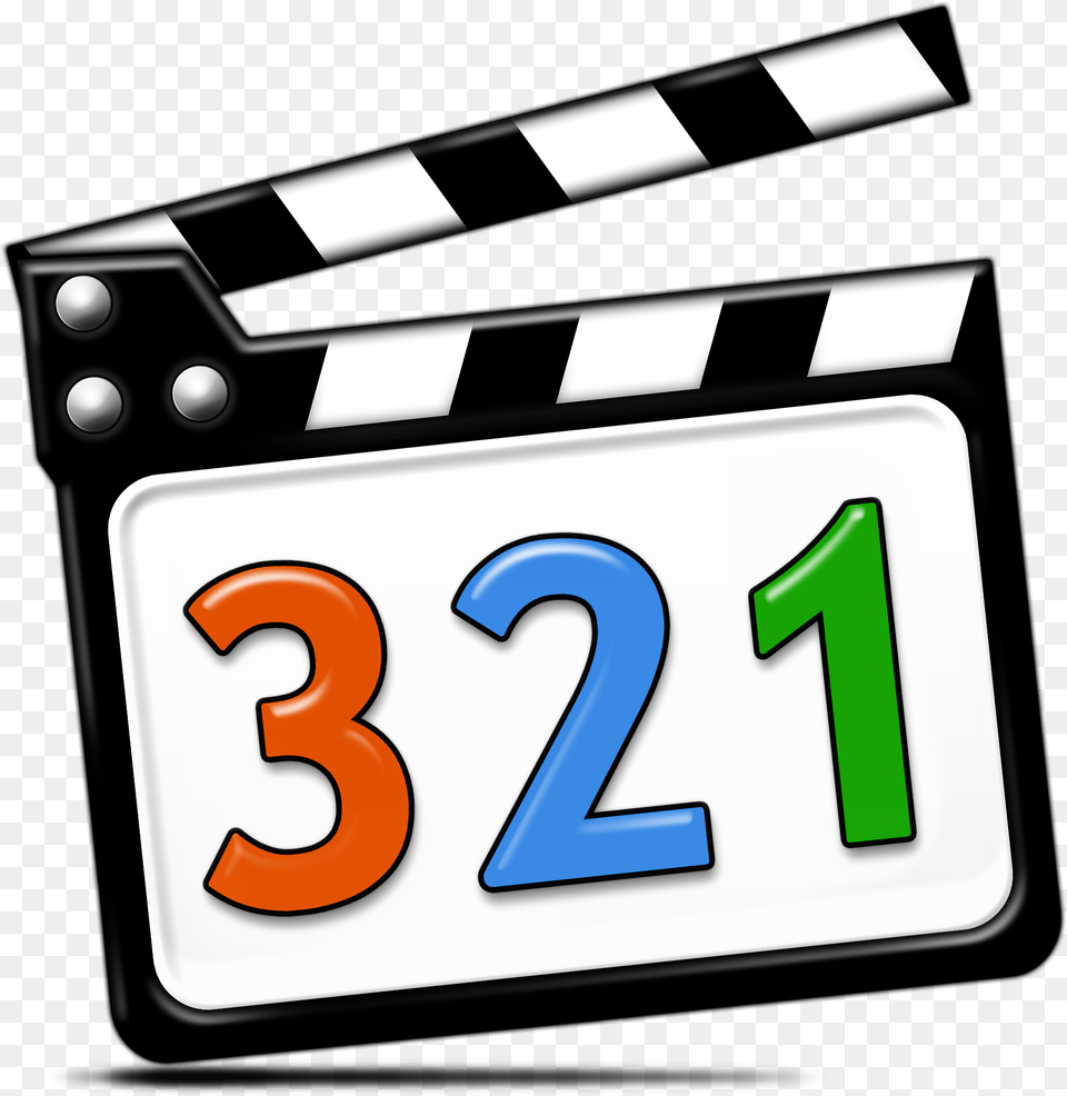 Media Player Classic Mpc With Shadow With Numbers Media Player Classic Icon, Number, Symbol, Text, Clapperboard Png