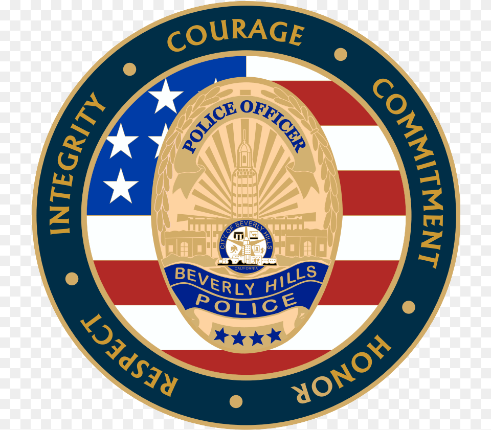 Media Releases Beverly Hills Police Logo, Badge, Symbol, Emblem, Disk Free Transparent Png