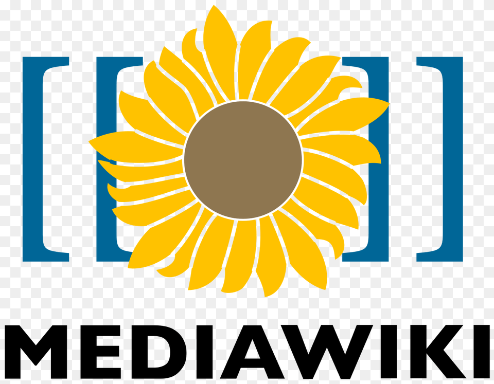 Mediawiki Logo Reworked Embroidery, Flower, Plant, Sunflower, Daisy Png