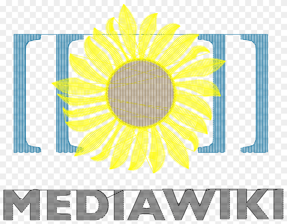Mediawiki Logo Reworked Embroidery Satin Stitches, Plant, Flower, Sunflower Free Png Download