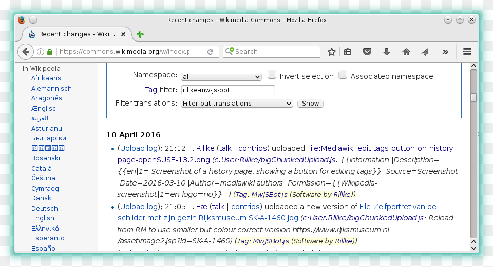 Mediawiki Tags Applied In Recent Changes Opensuse Windows, File, Webpage, Page, Text Png Image