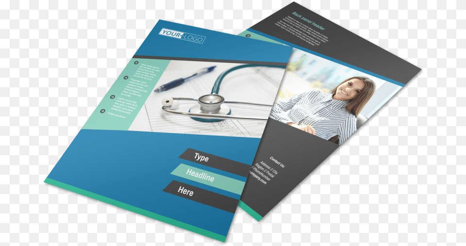 Medical Billing Flyer Template Preview Brochure For Security Services, Advertisement, Poster, Adult, Female Png