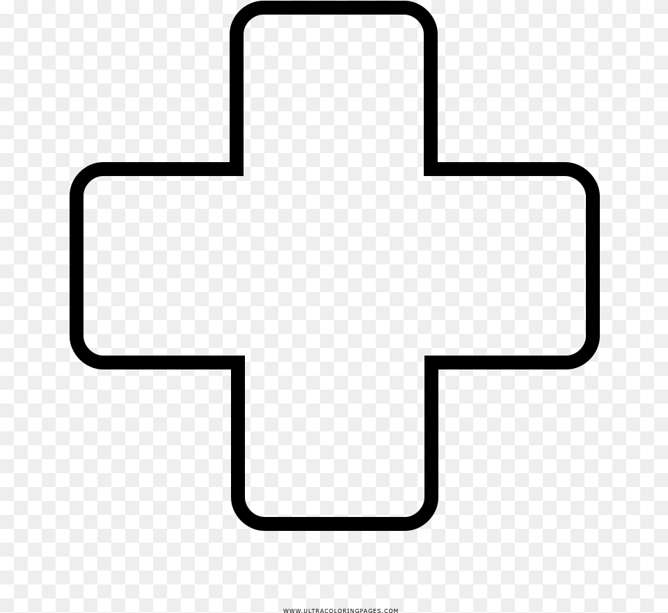 Medical Cross Coloring, Gray Free Transparent Png