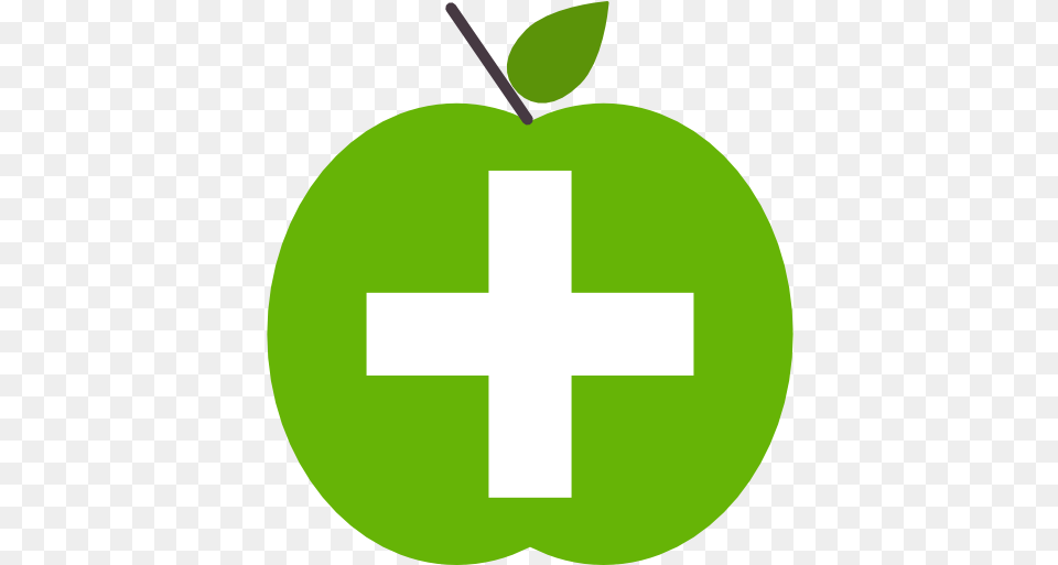 Medical Diet Apple Fruit Healthcare And Health Plus And Minus Icon, Green, Symbol, Cross, Leaf Png