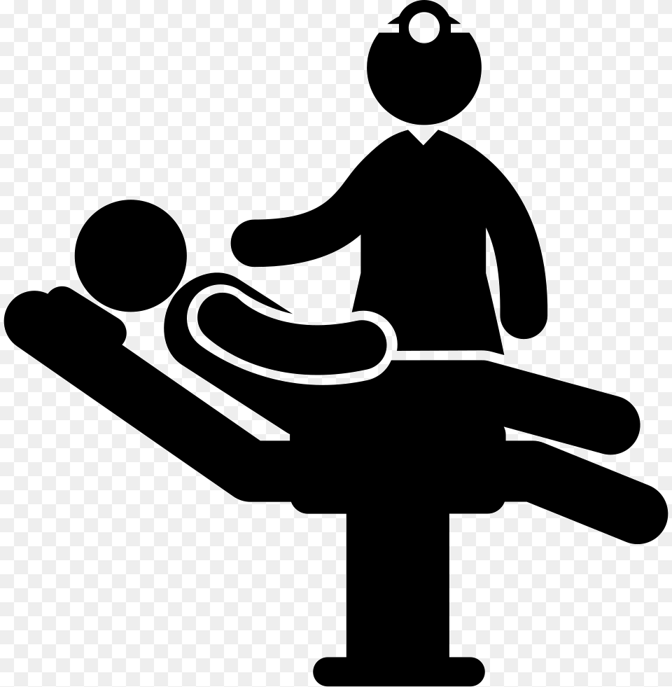Medical Doctor And A Patient On A Stretcher Bed Comments Patient Icon, Stencil Free Transparent Png