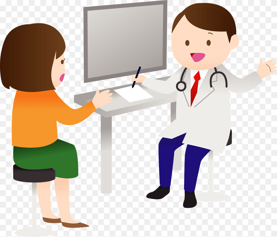Medical Doctor And Patient Clipart, Clothing, Coat, Lab Coat, Person Png