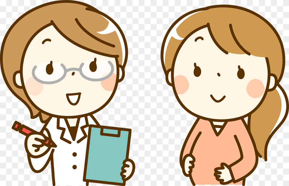 Medical Doctor And Rachel Pregnant Woman Clipart, Book, Publication, Comics, Baby Free Png