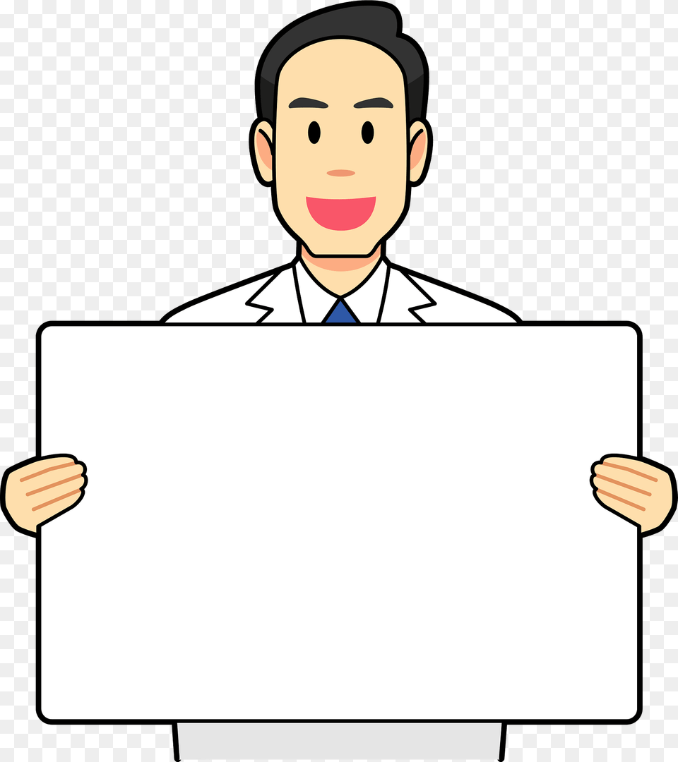 Medical Doctor Is Holding A Message Board Clipart, Adult, Person, Man, Male Png Image