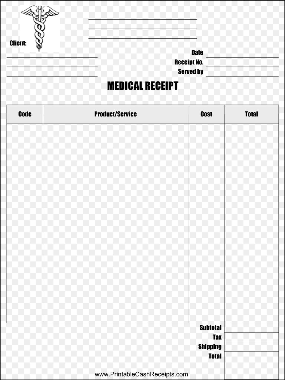 Medical Doctor Receipt Medical Store Bill Format, Page, Text, File Free Png Download