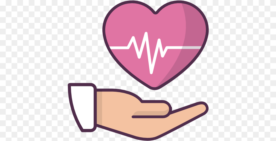 Medical Electrocardiogram Hand Heart Free Icon Of Medical Icon Pink, Cosmetics, Lipstick Png