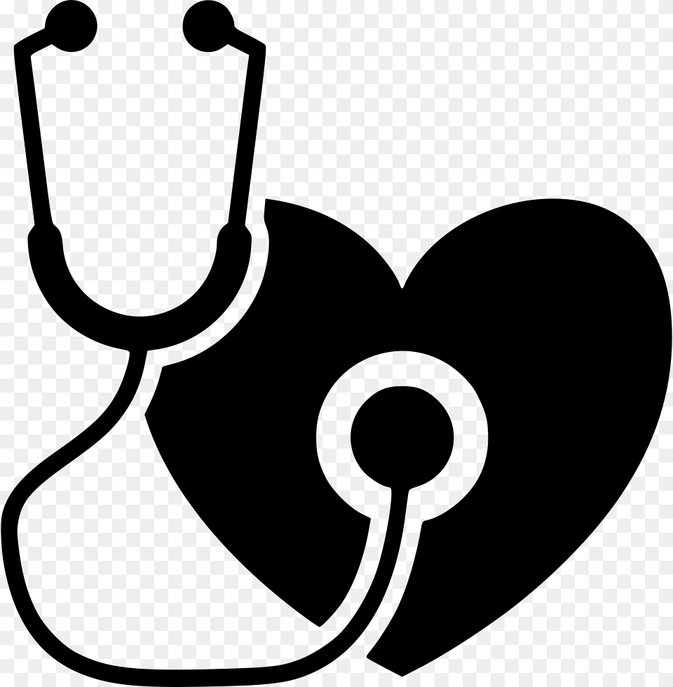 Medical Heart Stethoscope Healthcare Hospital Medical Check Up Icon, Stencil, Smoke Pipe Free Png