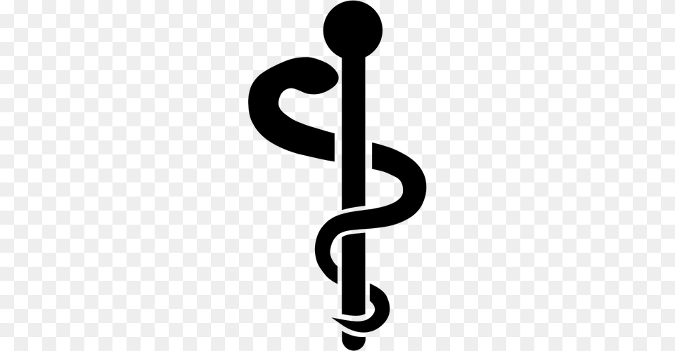 Medical Symbol Silhouette Medical Rod Of Asclepius, Gray Png