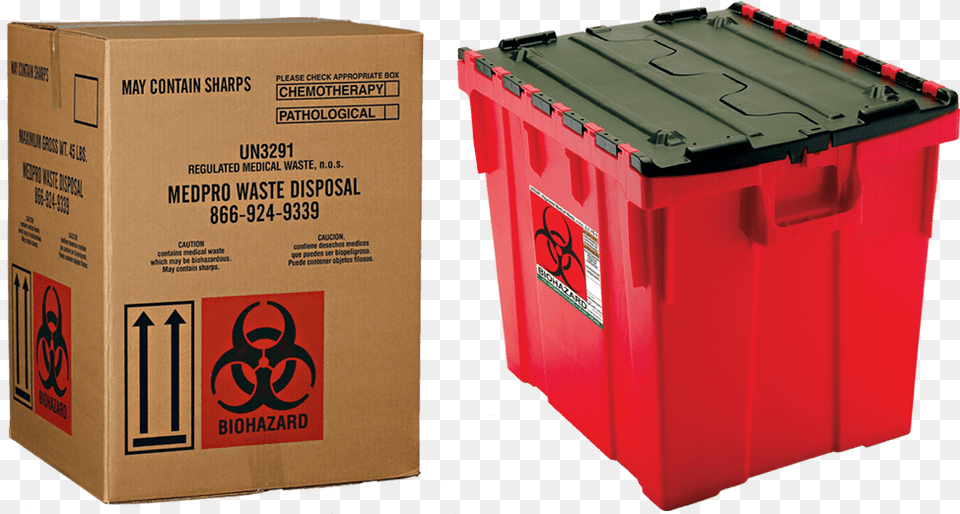 Medical Waste Box And Bin Together Medpro Waste Disposal Biohazard Waste Container Corrugated, Cardboard, Carton, Mailbox, Package Free Transparent Png