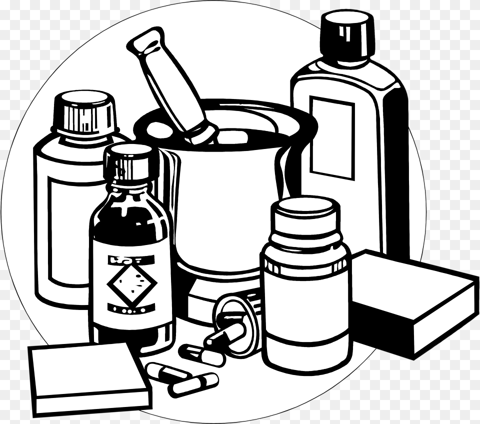 Medicine Clip Art Image Black, Bottle, Shaker Free Png Download