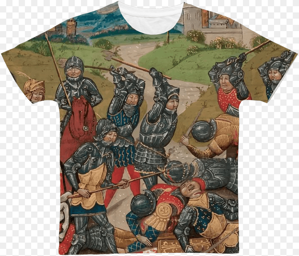 Medieval Army Medieval Battle Fighting Knights T Shirt Medieval People Getting Stabbed, T-shirt, Clothing, Adult, Person Free Png
