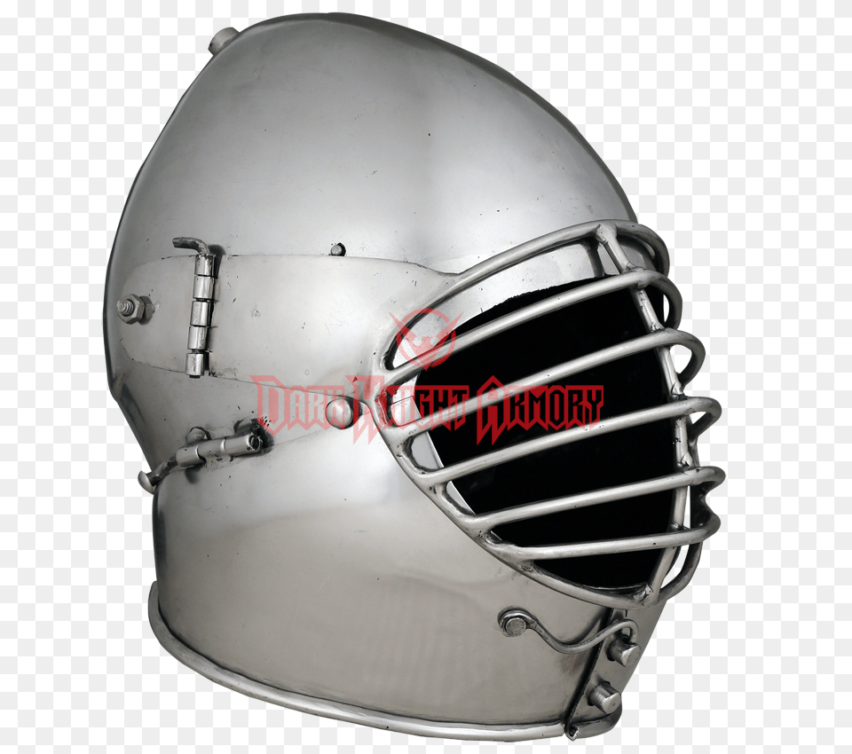 Medieval Bascinet With Wire Mask, Helmet, Crash Helmet, American Football, Football Free Png Download