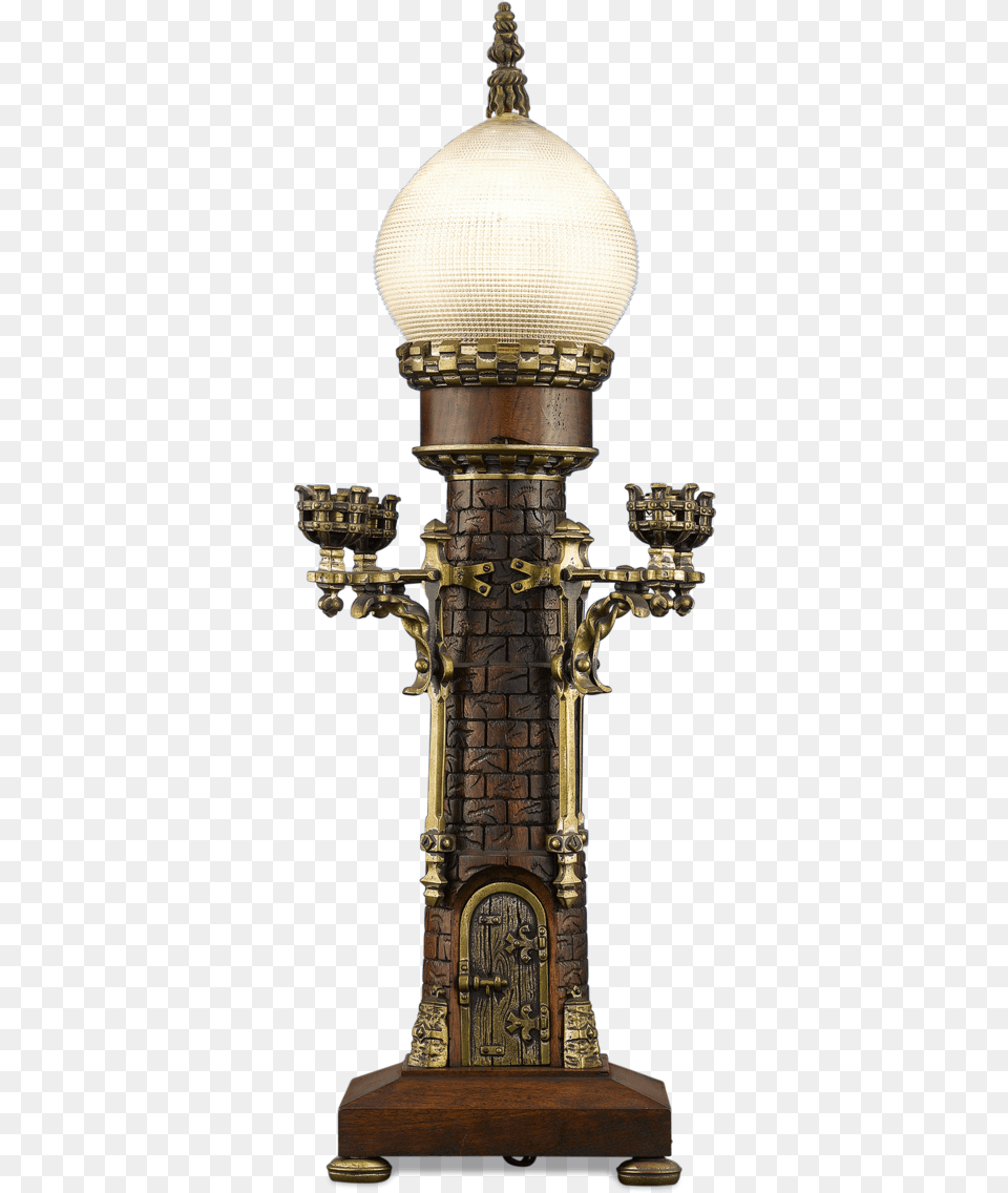 Medieval Castle Clock Garniture Antique, Bronze, Lamp Free Transparent Png