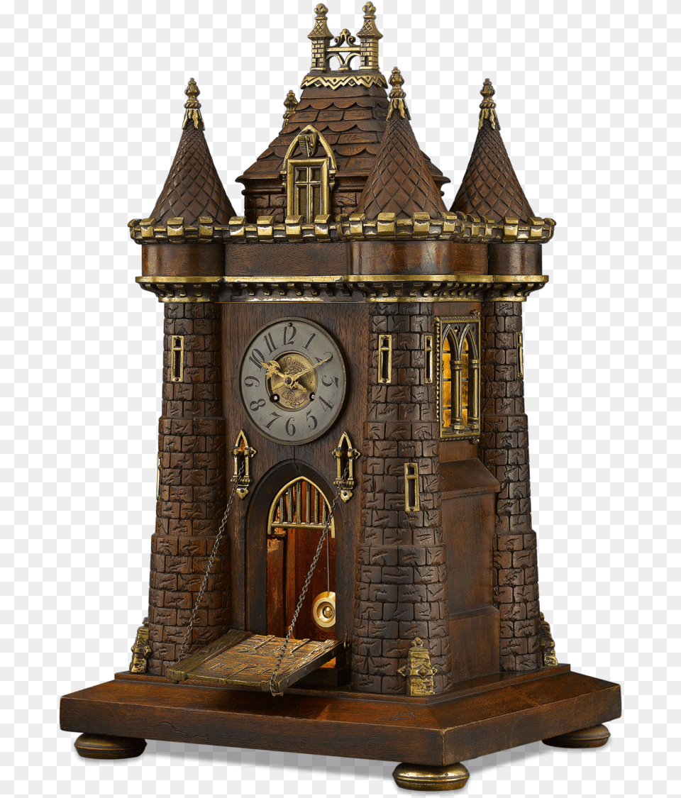 Medieval Castle Clock Garniture Antique, Architecture, Building, Clock Tower, Tower Free Png