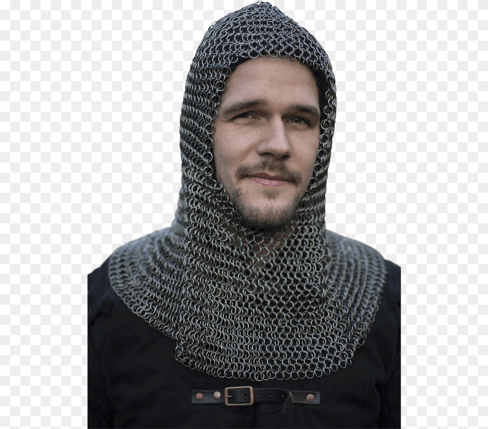 Medieval Chainmail Hood, Armor, Adult, Male, Man Png Image