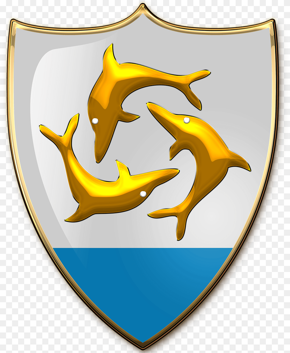 Medieval Coat Of Arms Dolphins, Armor, Shield, Animal, Fish Png Image