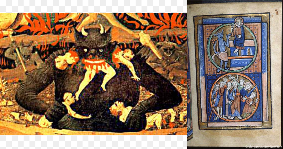 Medieval Depictions Of Lucifer Damned Of The Last Judgement, Art, Painting, Person, Bonfire Free Transparent Png